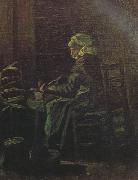 Peasant Woman at the Spinning Wheel (nn04) Vincent Van Gogh